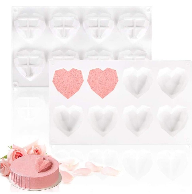 Silicone 3D Heart Shape Fondant Cake Chocolate Baking Mold Mould Modelling DIY