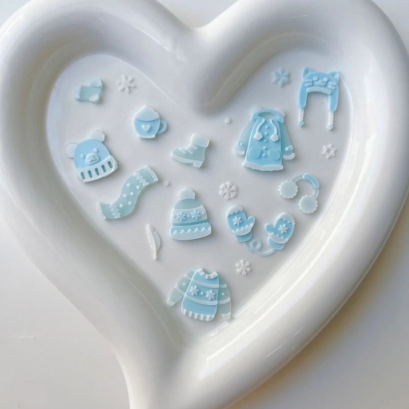 Clay Moulds Silicone Fondant Moulds Winter Clothes Shape Crafting Moulds gallery
