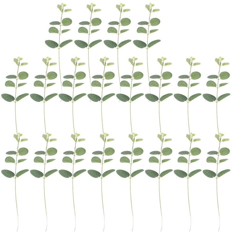 20 Pcs Green Plant Decoration Eucalyptus Cake Topper Decorations Edible gallery