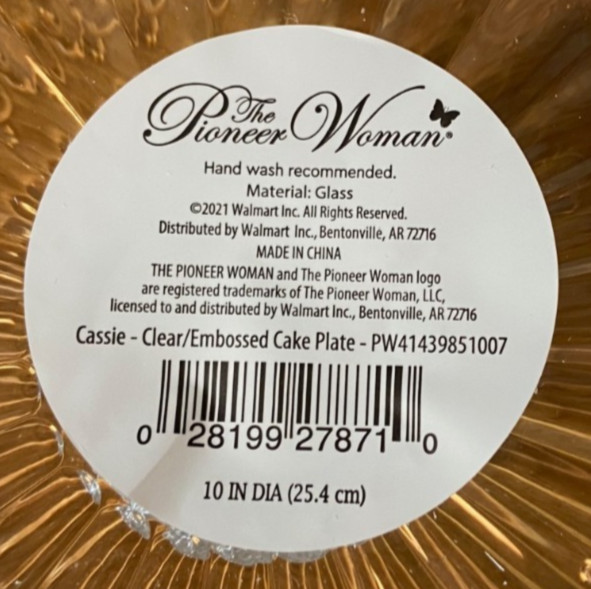 The Pioneer Woman Cassie 10 In Clear Embossed Glass Cake Stand Plate NIB gallery