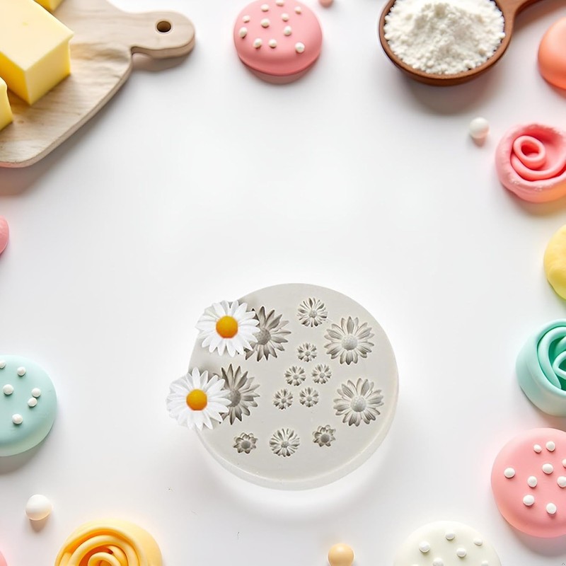Daisy Silicone Flower Molds Fondant Candy Chocolate Making Moulds Set gallery