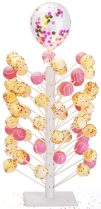 Nangor Wood Cake Pop Stand – 60 Hole Wooden Lollipop Holder Candy Table Displ…