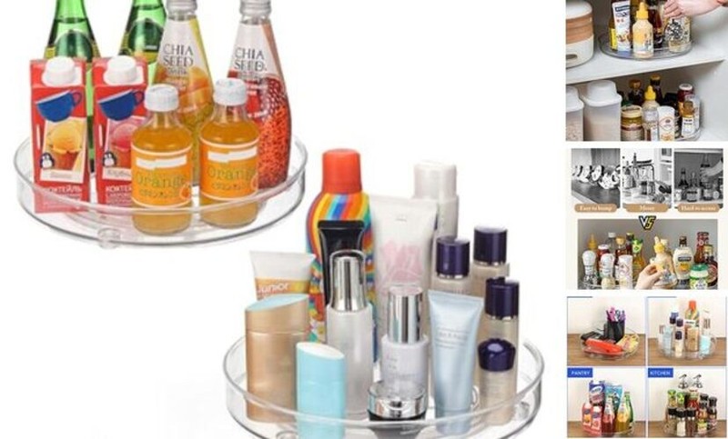 2-Pack Lazy Susan Cabinet Organizer, Plastic 10.5 Inch / 1 Tier / 2 Pack