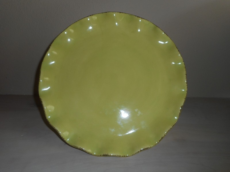 Ballard Designs Primvere Cake Stand Pear Green Scalloped Edge gallery