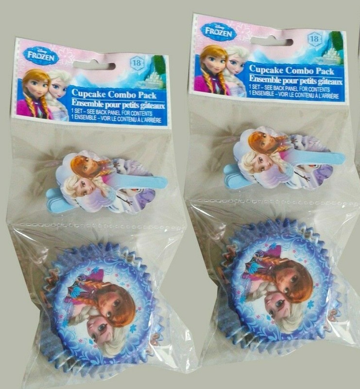 Lot 36ct Disney Frozen Paper Cupcake Baking Cup Pick Party Holiday Gift FreeShip