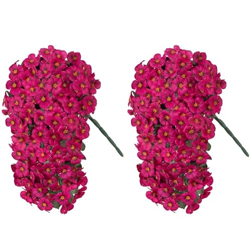 Artificial Flowers for Outdoors, 2pcs Faux Silk Pansies Flowers UV 2 Pcs Rose gallery