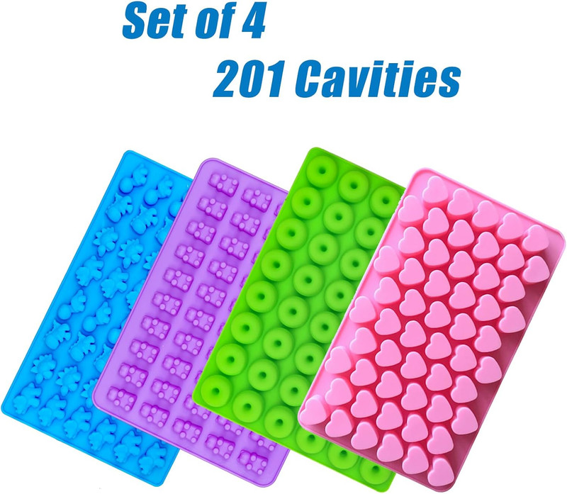 Gummy Bear Candy Molds Silicone, Mini Gummy Molds with 2 Droppers, Non-Stick Sil gallery