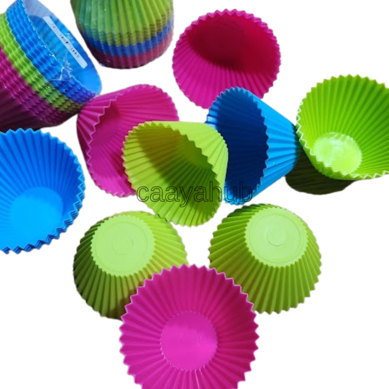 Pudding Jelly Cupcake Mold Colorful Reusable Plastic Steamed Baking Tool 14pcs gallery