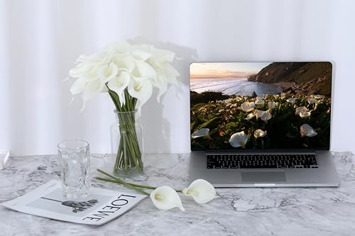 24 PCS White Fake Flowers Artificial Calla Lily Silk Flowers Real Pure White gallery