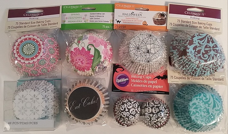 Cup Cake Liners Baking Cups NEW 4 Designs 2 Paks Per Choice Florals Halloween +