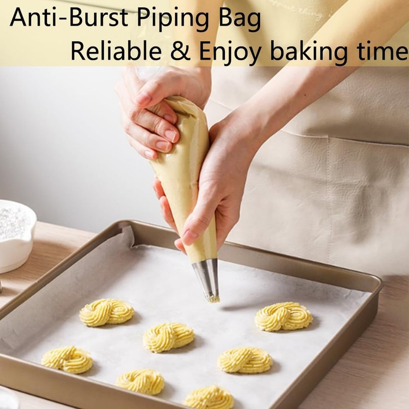 Piping Bags Disposable 14 Inch 100PCS Anti Burst Thicken Pastry Bags with 6 I... gallery