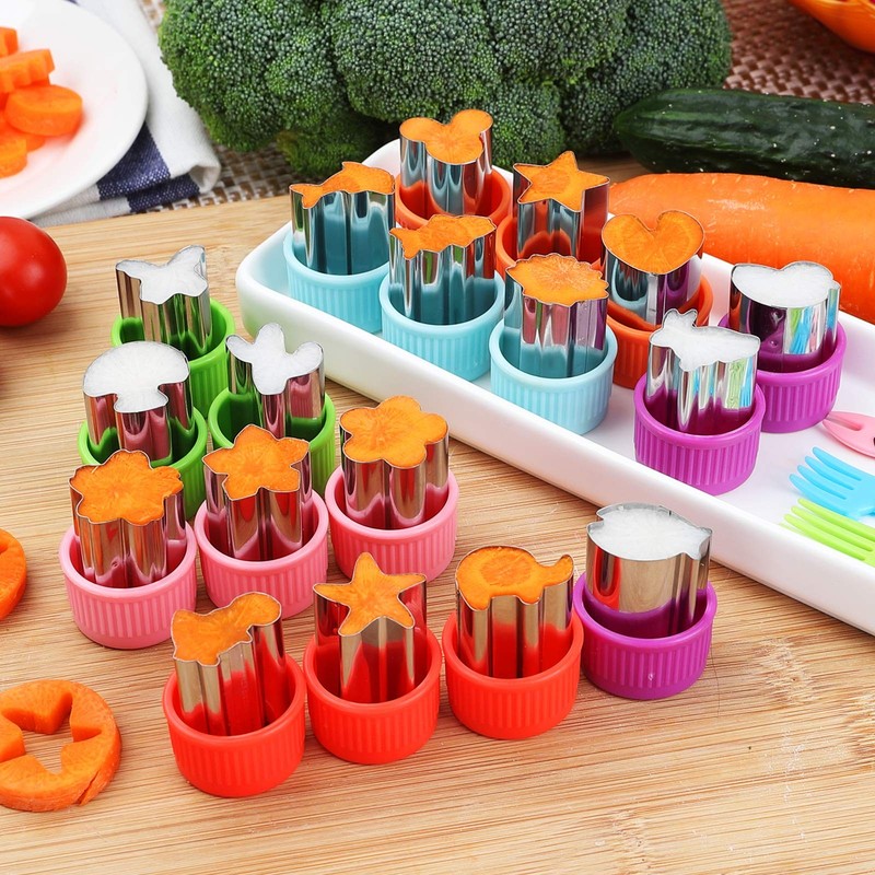 Vegetable Cutter Shapes Set, 24pcs, Mini Cookie Cutters Set Fruit Cookie Past... gallery