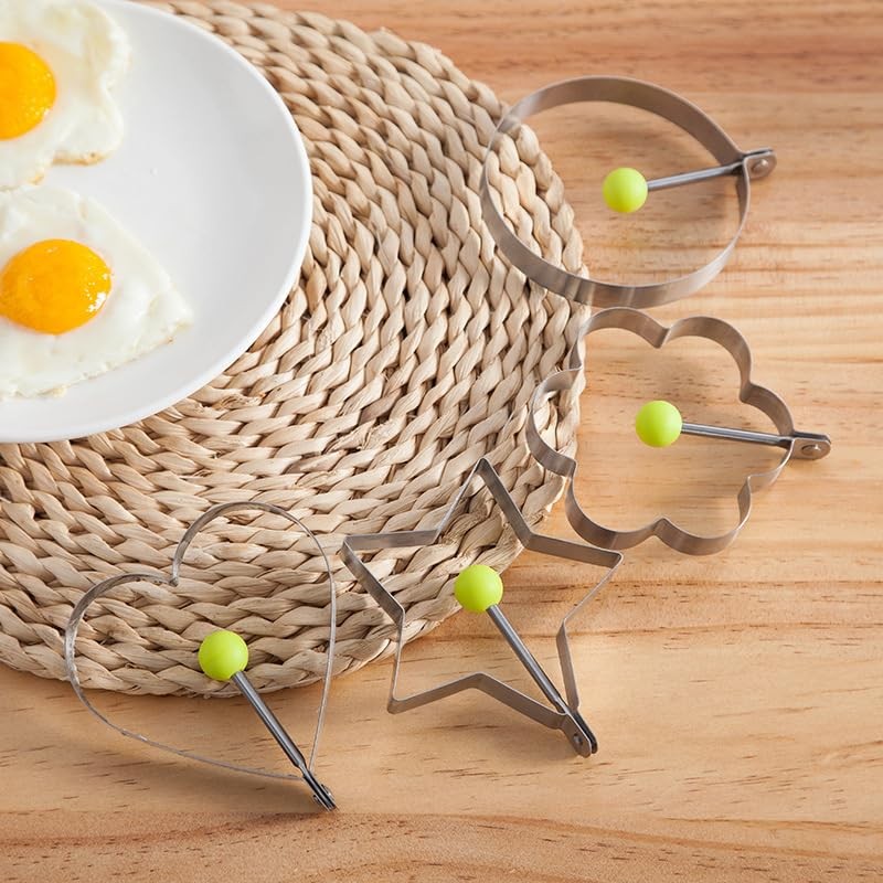 5 Pack Stainless Steel Egg Molds Different Shape Pancake Molds for Omelette gallery