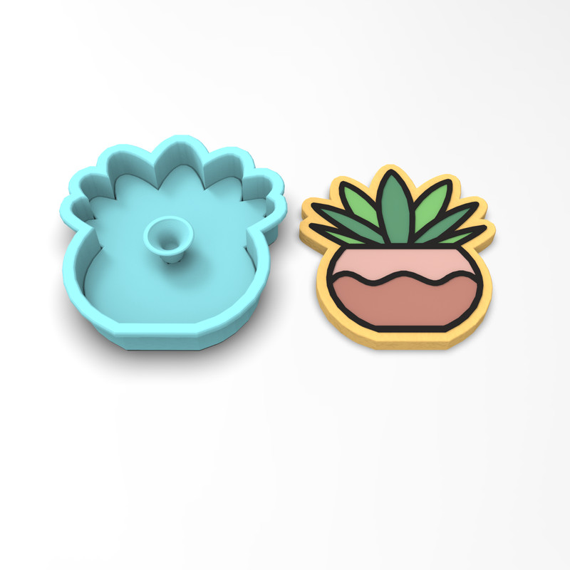 Cactus Cookie Cutter & Stamp | Cowboy Western Plant Cacti #2 gallery