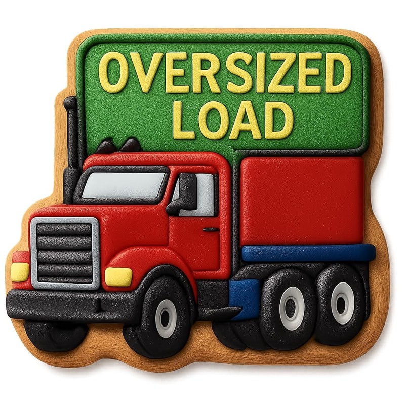 Oversized Load Big Rig Cookie Cutter & Stamp, Fondant, Clay - 4x3.8" gallery