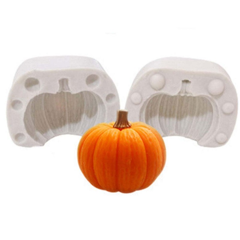 3D Pumpkin Halloween Sugar Craft Fondant Clay Resin Silicone Mold 2-Pc. Set gallery