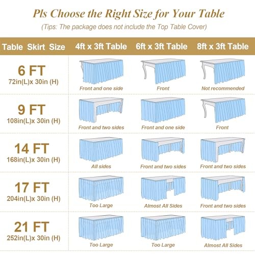 6FT Tulle Table Skirt for Rectangle or Round Tables Tutu L 6(ft)*H 30in Pink gallery