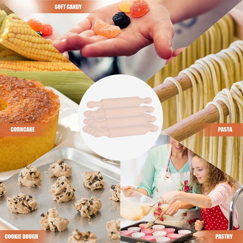 Wooden Rolling Pin 6 Inches Long Kitchen Baking Rolling Pin Small Wood3681 gallery