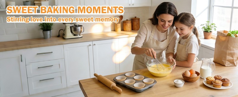 2 Packs Jumbo Muffin Pan, Premium Carbon Steel 6-Cup Cupcake Pan, with 80Pcs gallery