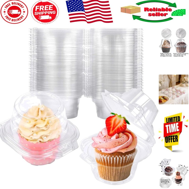 Multi-Purpose 25 Cupcake Containers - Durable & Portable with Snap Closure