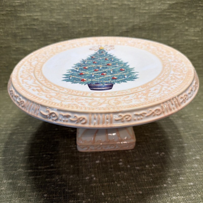 Vintage- Christmas Tree Ceramic Pedestal Cake Stand – Flowers Inc Balloons