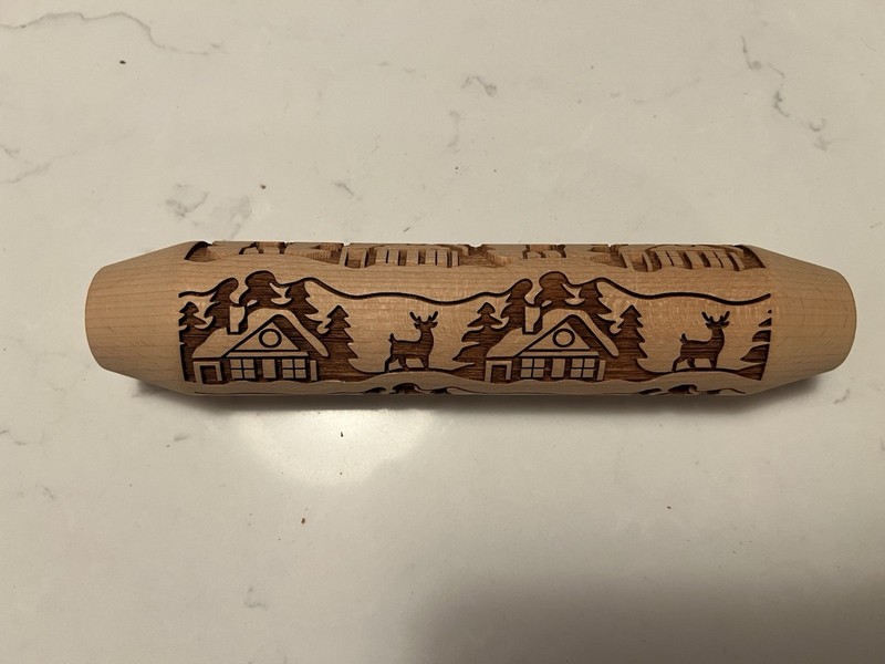 Nordic Ware WOODLAND COTTAGE Embossing Rolling Pin Artisan Baking Cookies