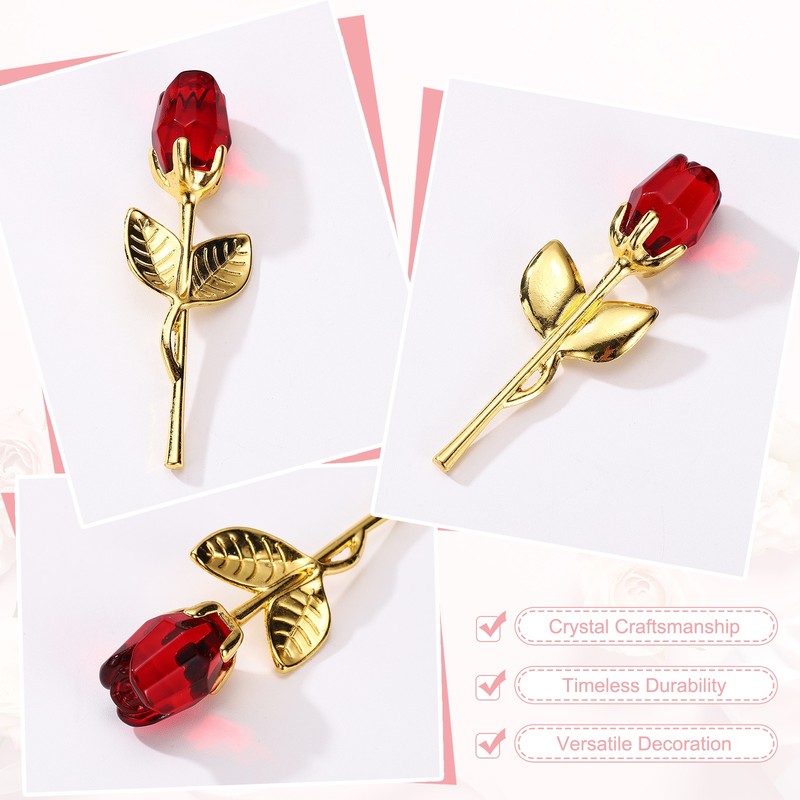 2 Pcs Mini Pink Crystal with Box, Red/Gold for Gift gallery