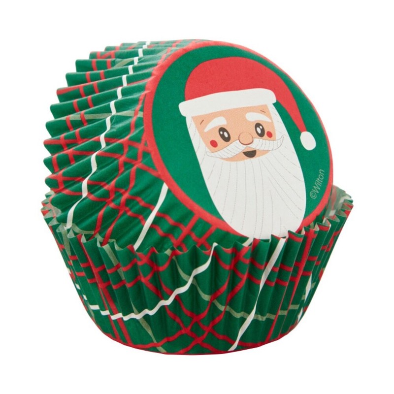 Wilton 75 ct Christmas Holiday Santa Cupcake Liners Baking Treat Cups Party gallery