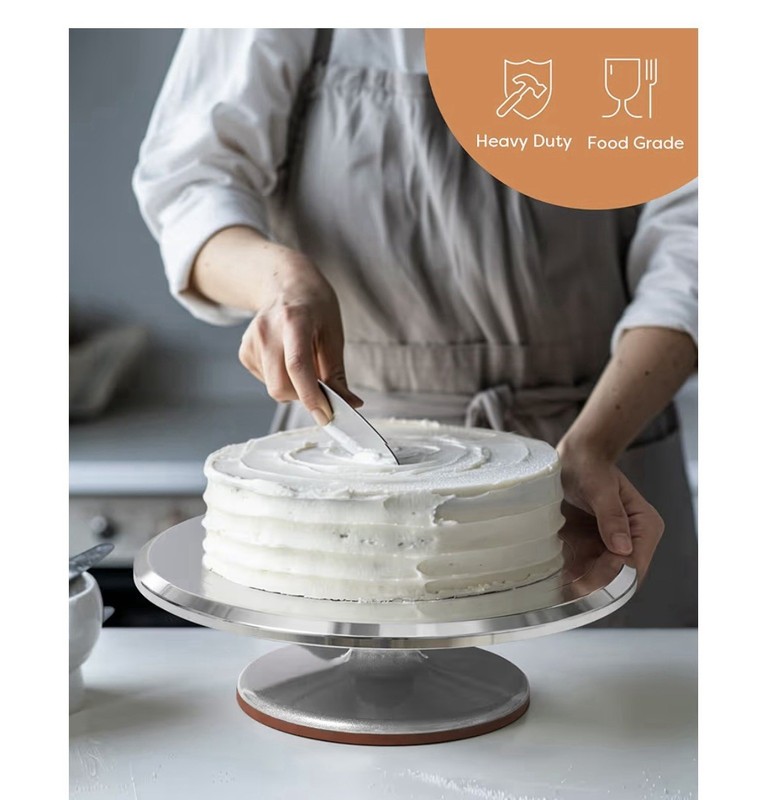 Kootek Aluminium Alloy Revolving Cake Stand 12 Inch Rotating Cake Turntable f... gallery