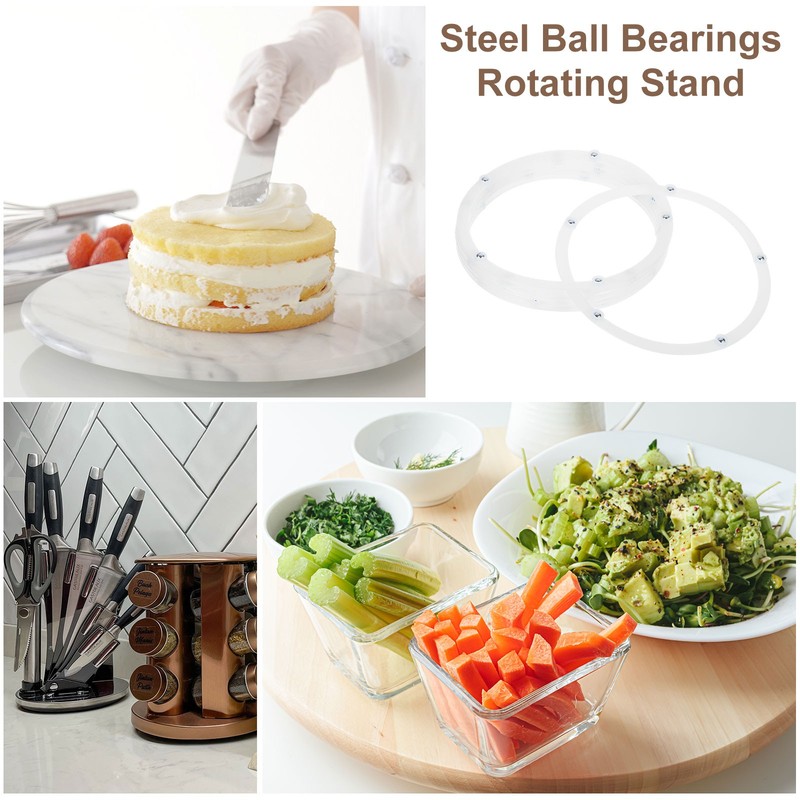 6Pcs 6 Inch Rotating Swivel Stand with Steel Ball Bearings, White, 5 Balls gallery
