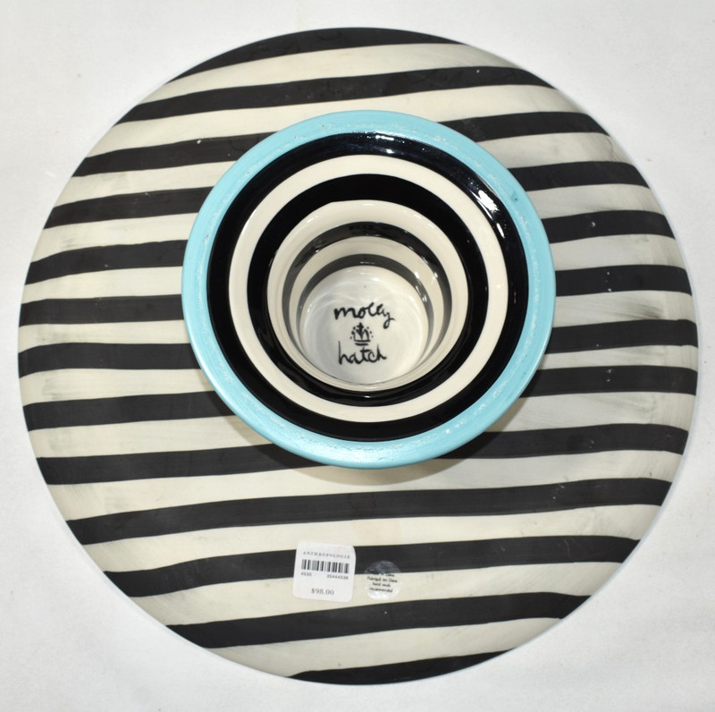 Molly Hatch Anthropologie Think Happy Thoughts Cake Stand Plate 14" Collectible gallery