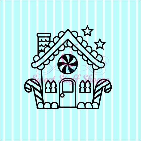PYO Silk Screen Cookie Stencil, GINGERBREAD HOUSE, Sweet Stuff Shoppe