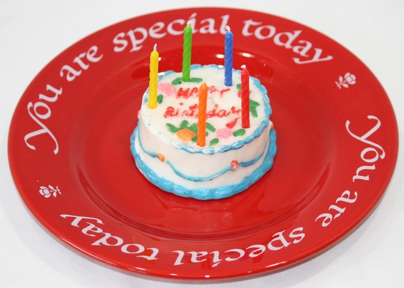 Happy Birthday 3-D Decorated Cake Candle Candleholder 4" Diameter x 1.5" High gallery