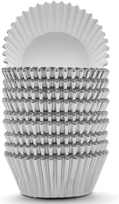 200 Pcs Silver Foil Cupcake Liners Standard Baking Cups Muffin Paper Cases gallery