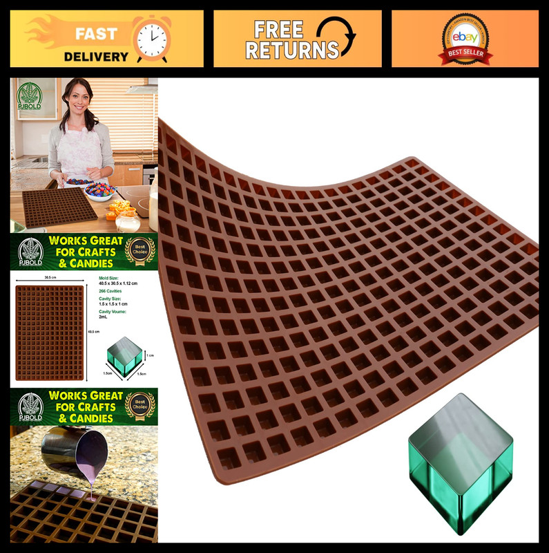 Square Silicone Candy Mold – 266 Cavity, 2mL for Chocolates, Gummies, and Treats