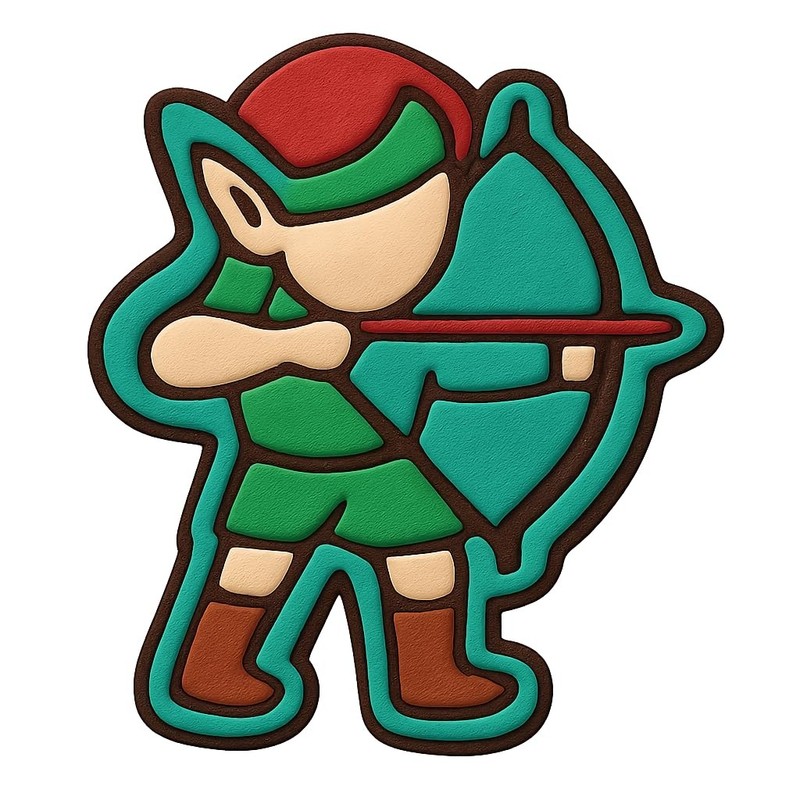 Elf Archer Cookie Cutter & Stamp, Fondant & Clay - 4x3.3 gallery