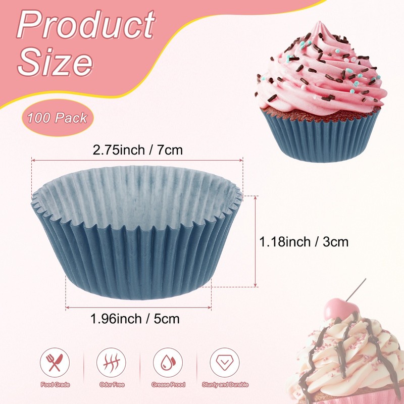 Cake Packs, Cupcake Wraps 100pcs [Blue] gallery