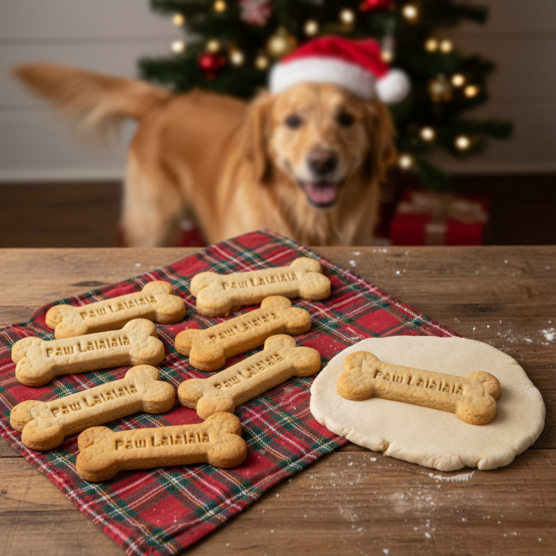 Paw Lalalala Cookie Cutter - Dog Bone Christmas Design for Pet Xmas Treats gallery