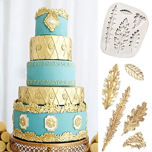 Anyana Acanthus Leaves Silicone Molds tree leaf Fondant Blue /pink
