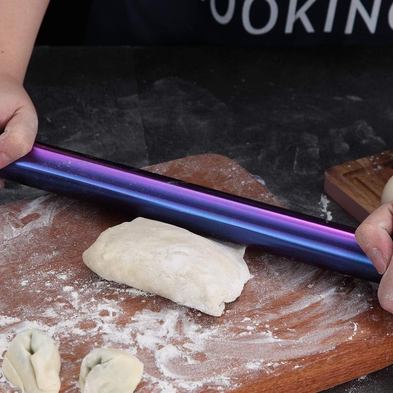 Rainbow Rolling Pin 16.7 Inches Stainless Steel Colorful Matte Finish W/ Rainbow gallery