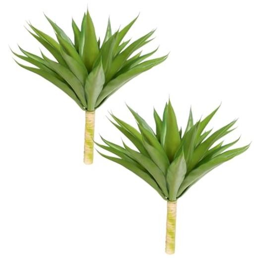Outdoor Fake Agave Artificial Plant, Unpotted Fake Plant Green-18 Inch-2 Pack