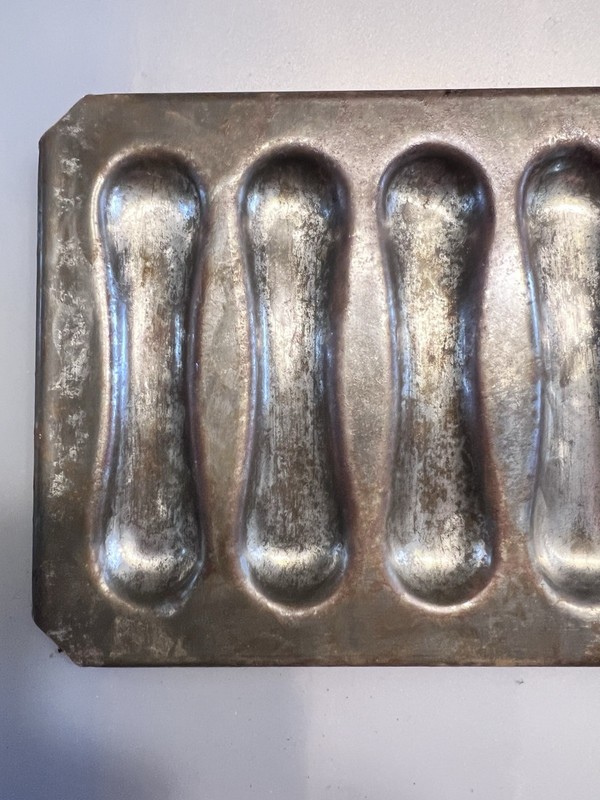 Cigar Shaped Chocolate or Candy Mold 10 Bars Metal Made in France gallery