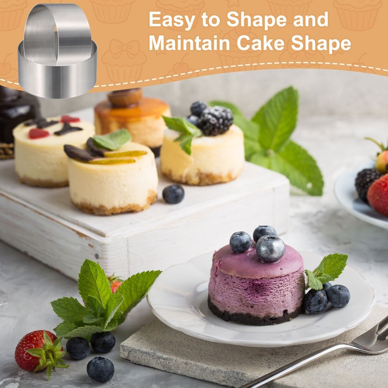 Round Cake Ring, 7.01" Dia x 3.15" H Stainless Steel Cooking Rings gallery