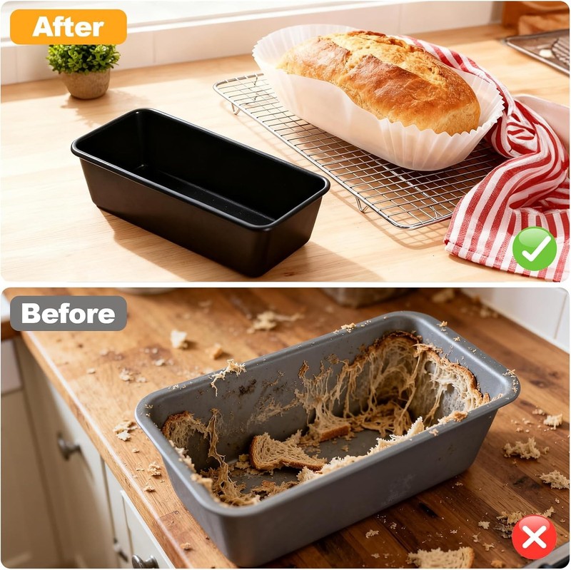 80 PCS Bread Baking Liners, 2 LB Paper Loaf Pan Liners, Greaseproof gallery