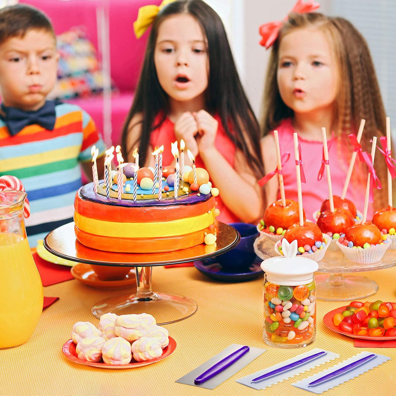 3 Pcs Cake Scraper Cake Decorating Comb Set, Stainless Steel Icing Smoother with gallery