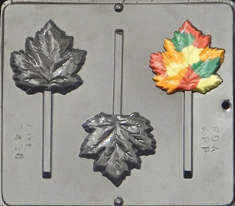 Maple Leaf / Fall Leaf / Autumn Leaf Lollipop Chocolate Candy Mold 3436 NEW