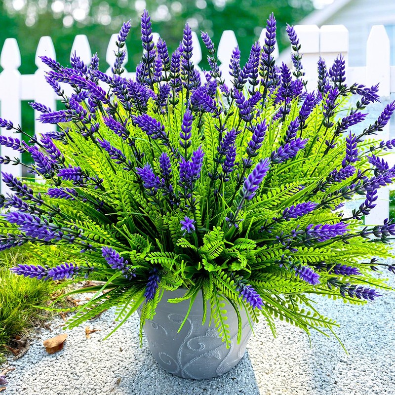 Thinktral 17.8 Tall Artificial Faux Plants Flowers For Outdoor Spring Summer gallery