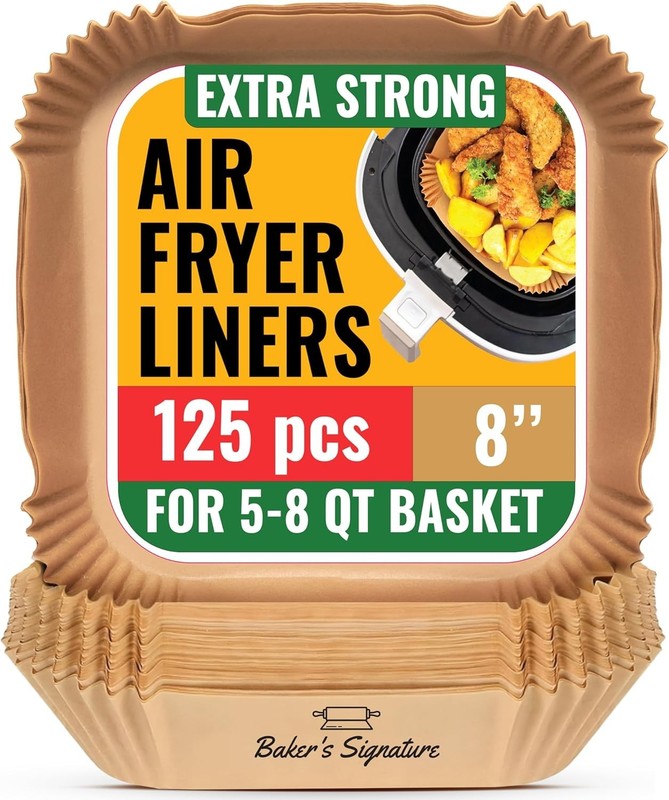 Air Fryer Paper Liners, 125Pcs Air Fryer Disposable Liners, Non-Stick and Oil…