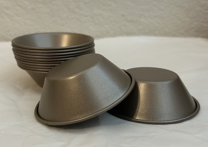 Metallic Grey Stackable Pie Egg Tart Mold Set of 12 gallery