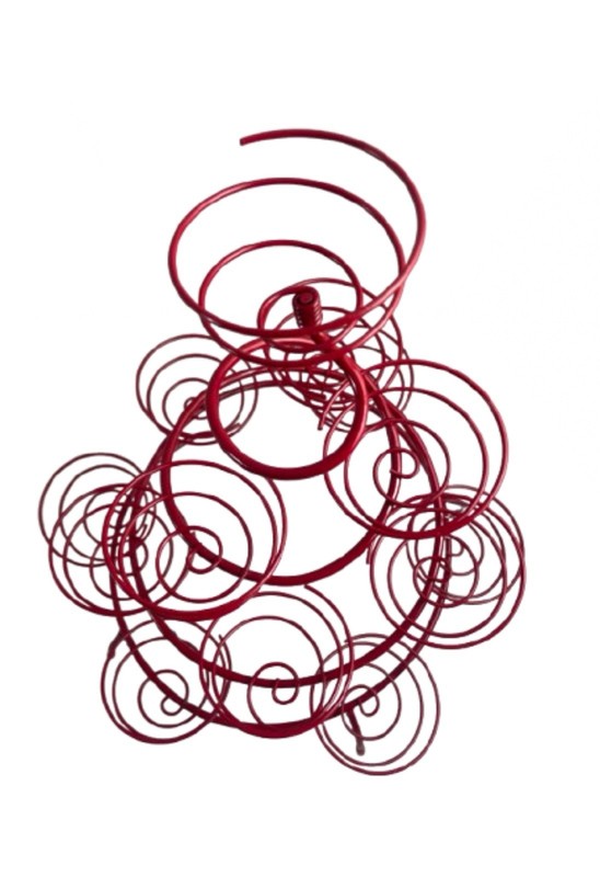 Vintage Red Spiral Wire Cupcake Muffin Stand Display Holder 13 Cupcakes Retro gallery